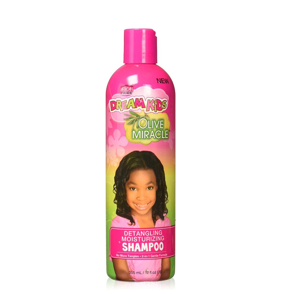 African Pride Dream Kids Olive Miracle Detangling Moisturizing Conditioner Shampoo 12oz