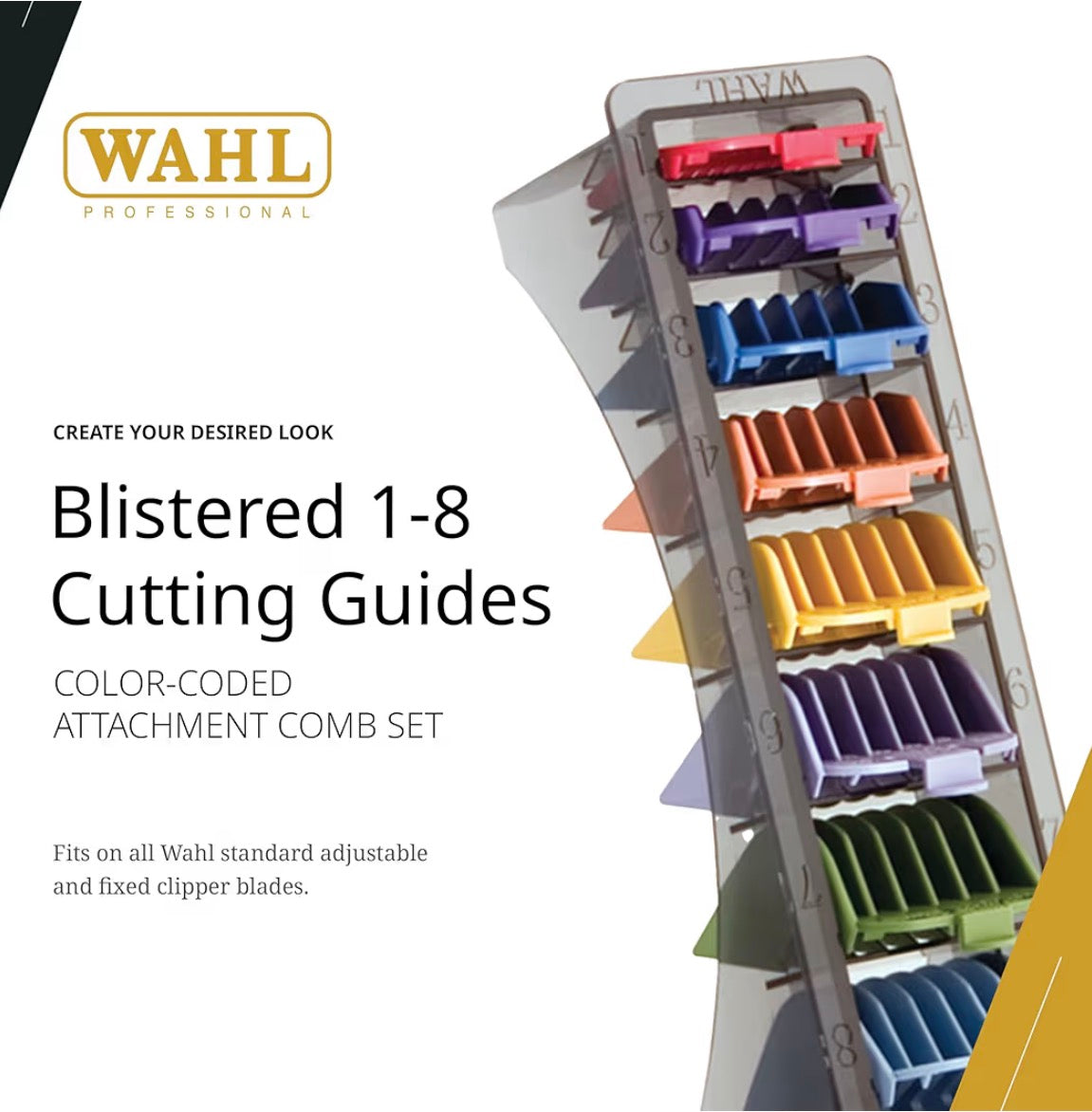 Wahl Cutting Guides Comb Set Multi-Coloured 8 Pack