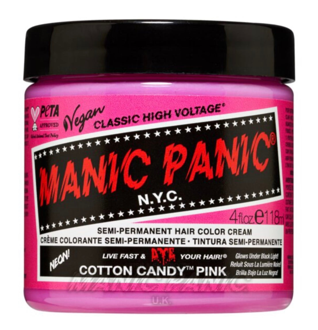 Manic Panic Semi-Permanent hair Colour Cream Cotton Candy Pink 118ml
