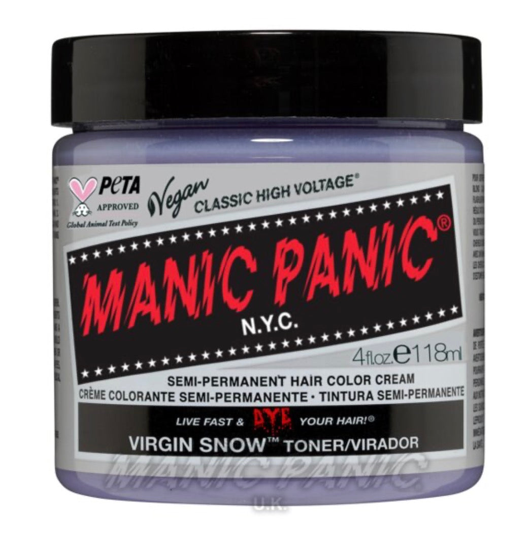 Manic Panic Semi-Permanent Hair Colour Cream Virgin Snow Toner/Mixer 118ml