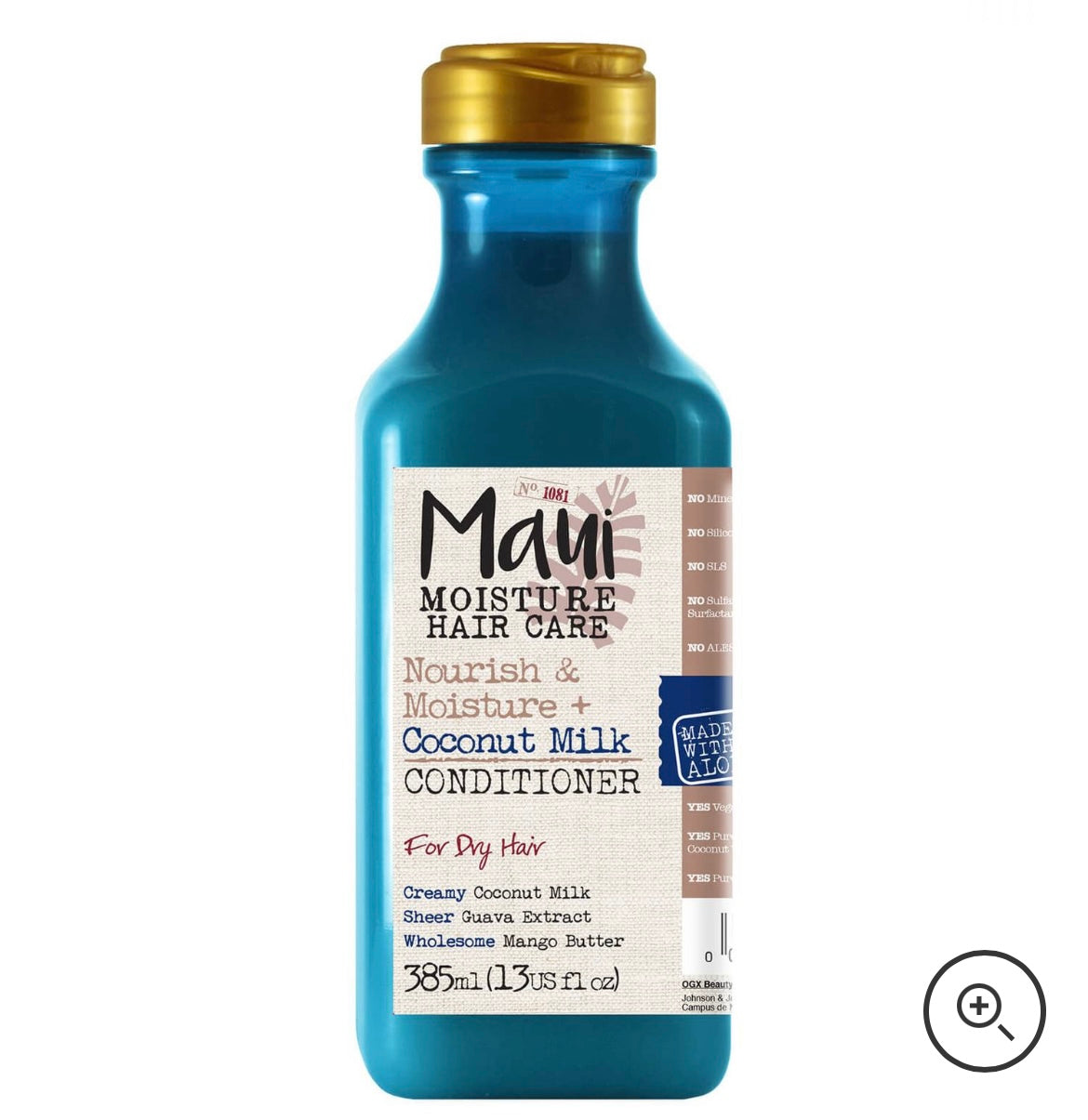 Maui Moisture Nourish and Moisture+ Coconut Milk Conditioner 385ml