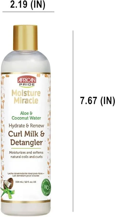 African Pride Moisture Miracle Aloe & Coconut Water Curl Milk & Detangler 354ml