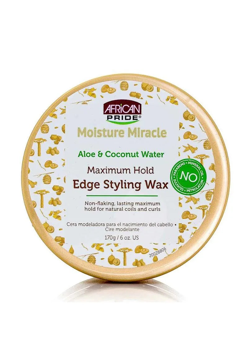 African Pride Moisture Miracle Aloe & Coconut Water Maximum Hold Edge Styling Wax 170g