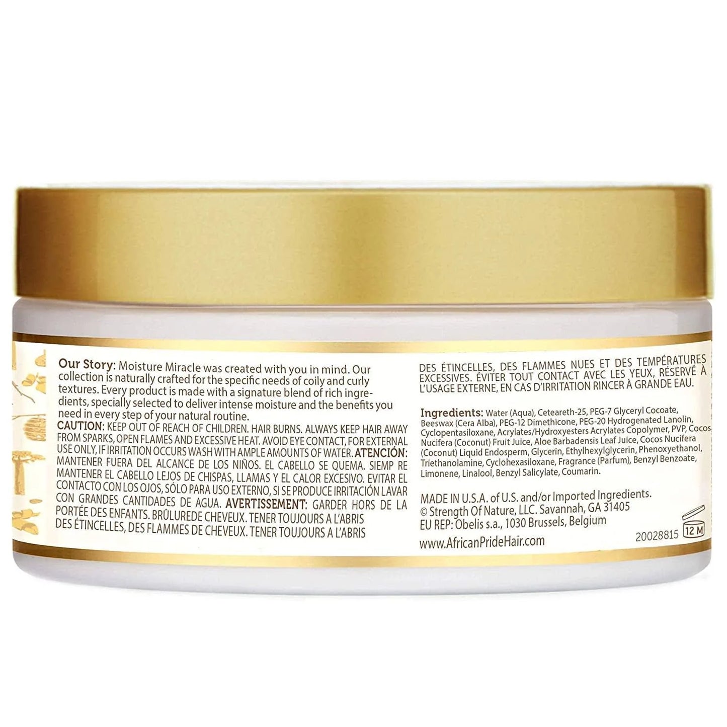 African Pride Moisture Miracle Aloe & Coconut Water Maximum Hold Edge Styling Wax 170g