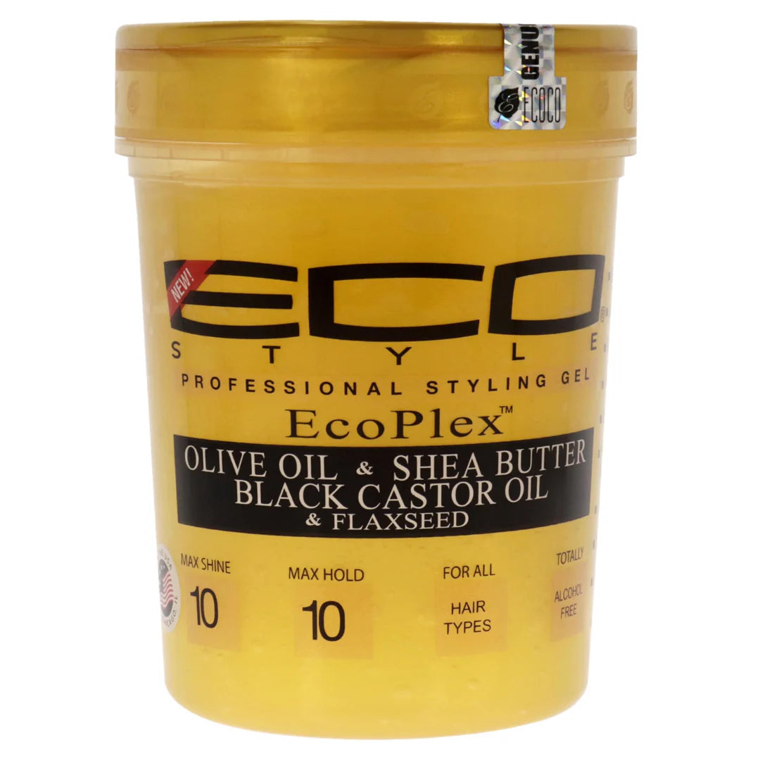 Eco Style Gold Olive Oil, Shea Butter, Black Castor Oil, & Flaxseed Gel 32oz