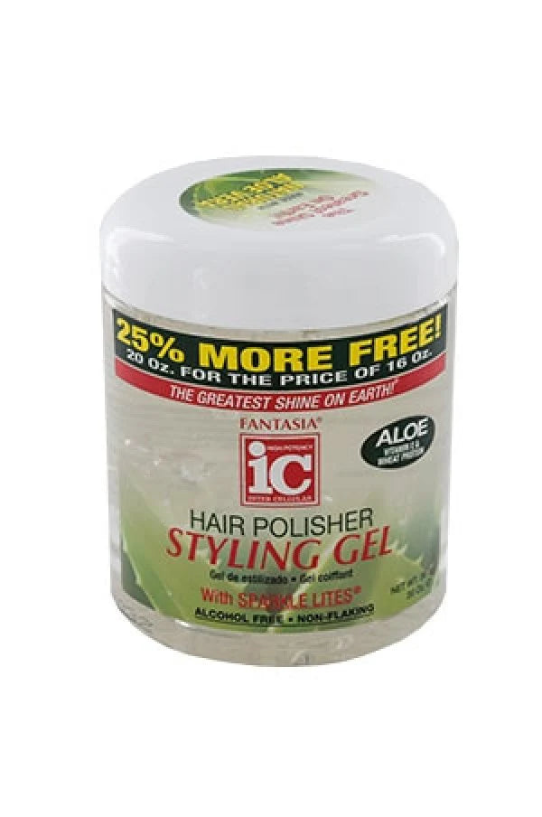 Fantasia IC Aloe Hair Polisher Styling Gel Jar 20z for the prize of 16oz - 25% More Free!