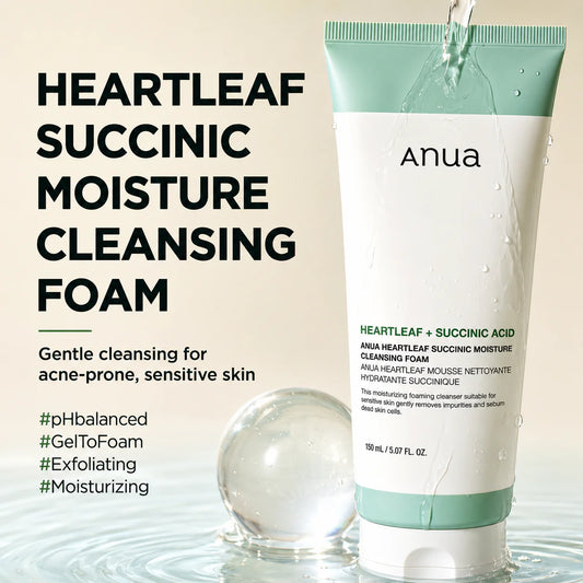 Anua Heartleaf Succinic Moisture Cleansing Foam 150ml