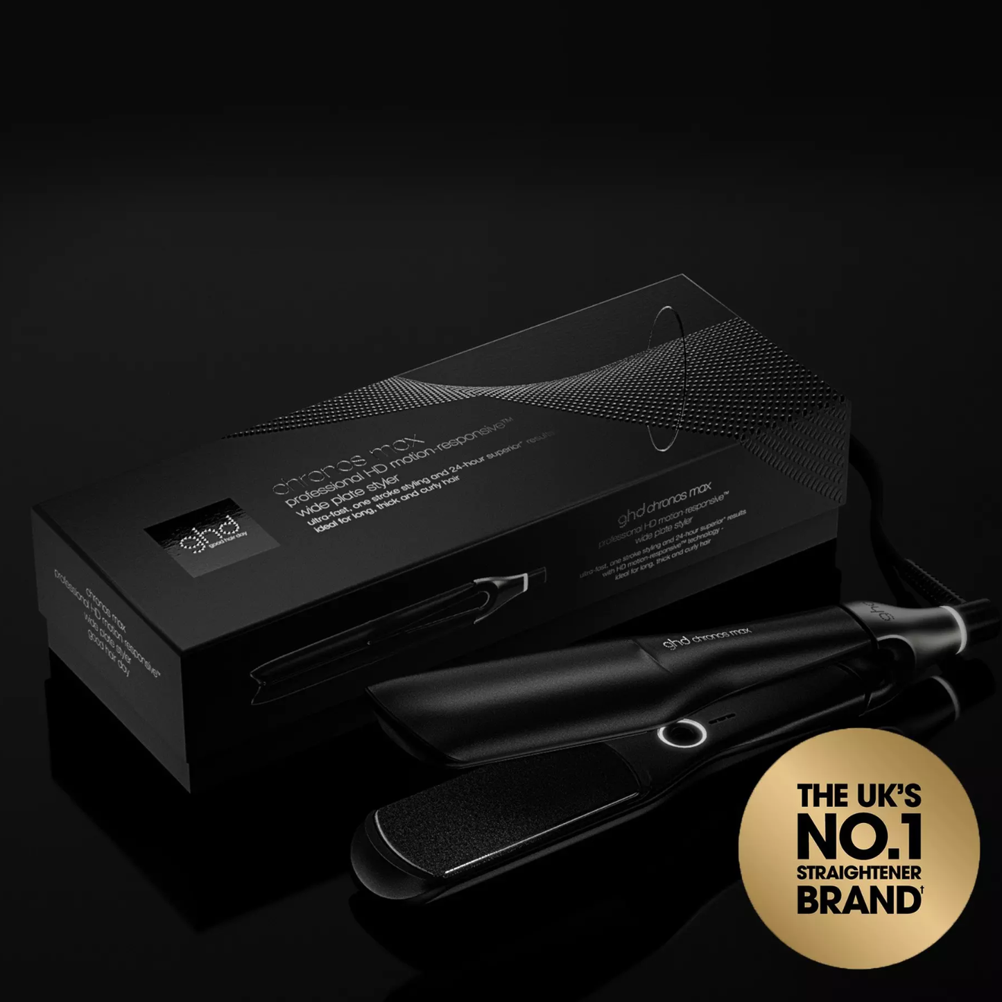 Ghd Professional Wide Plate Max Hair Straightener In Black