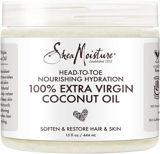SHEA MOISTURE 100% VIRGIN COCONUT OIL HEAD TO TOE NOURISHING HYDRATION 15OZ