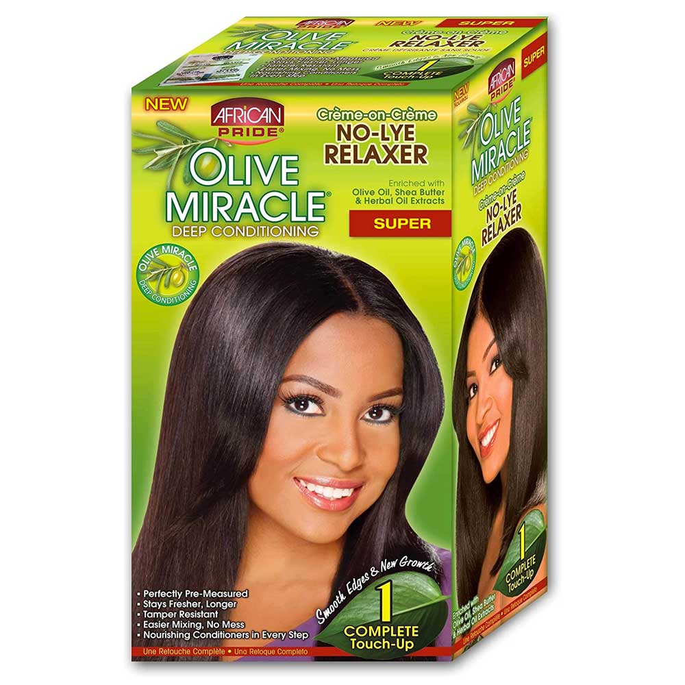 African Pride Olive Miracle 1 Touch-Up Relaxer Kit Super