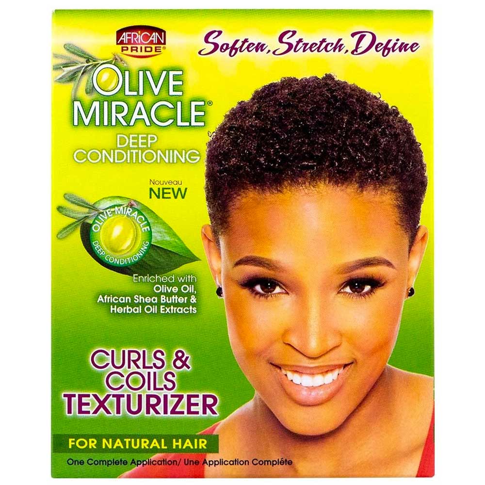 African Pride Olive Miracle Curls & Coils Texturizer Kit