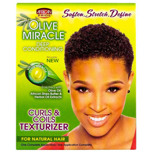 African Pride Olive Miracle Curls & Coils Texturizer Kit