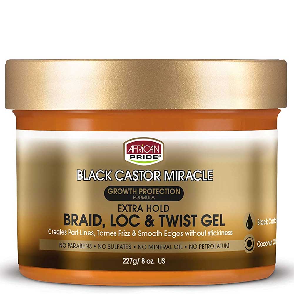 African Pride Black Castor Loc & Twist Gel 340g Family Size