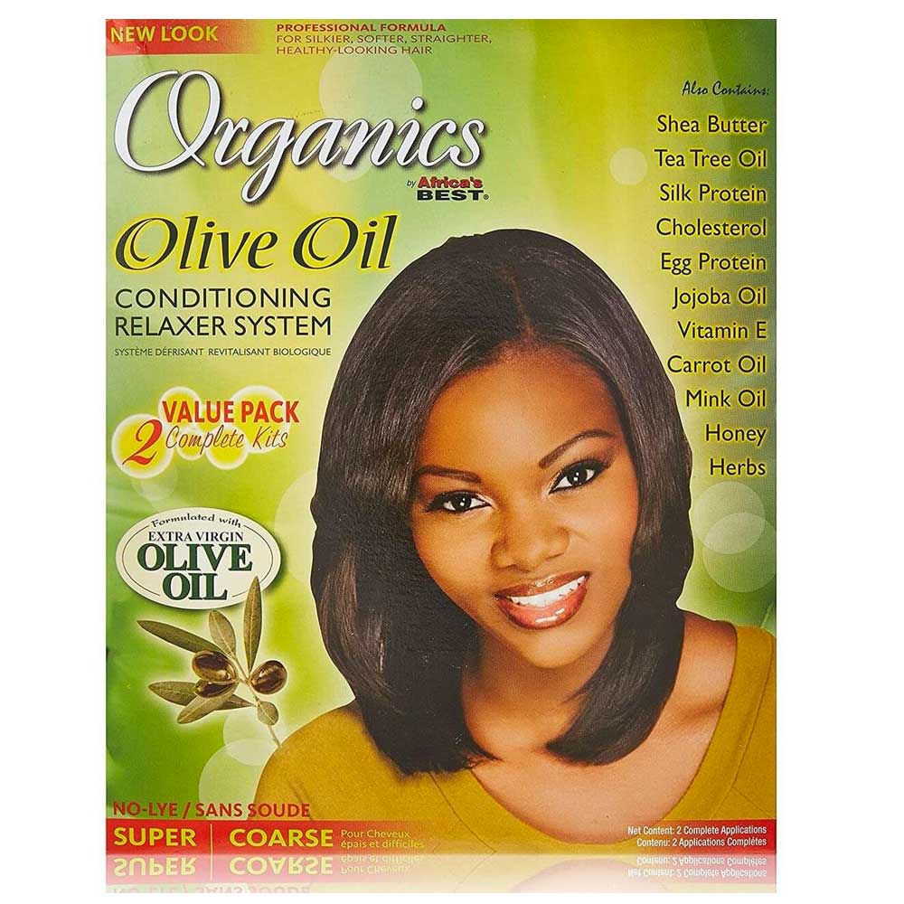 Africas Best Originals Olive Kit Hair Relaxer System Super