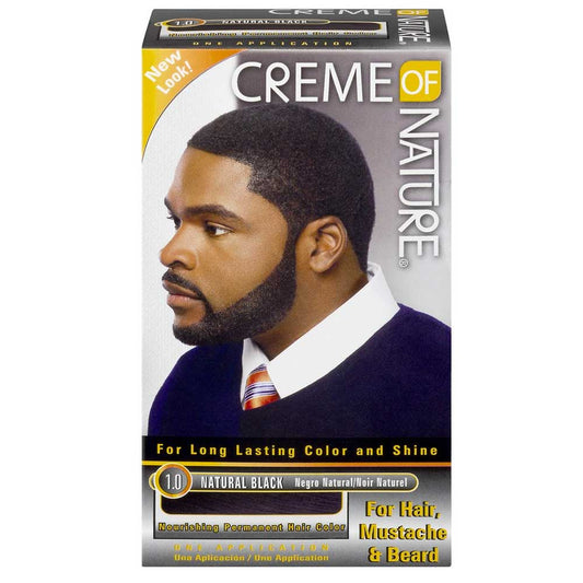 Creme Of Nature Men Hair Dye for Hair Moustache and Beard Natural Black 1.0