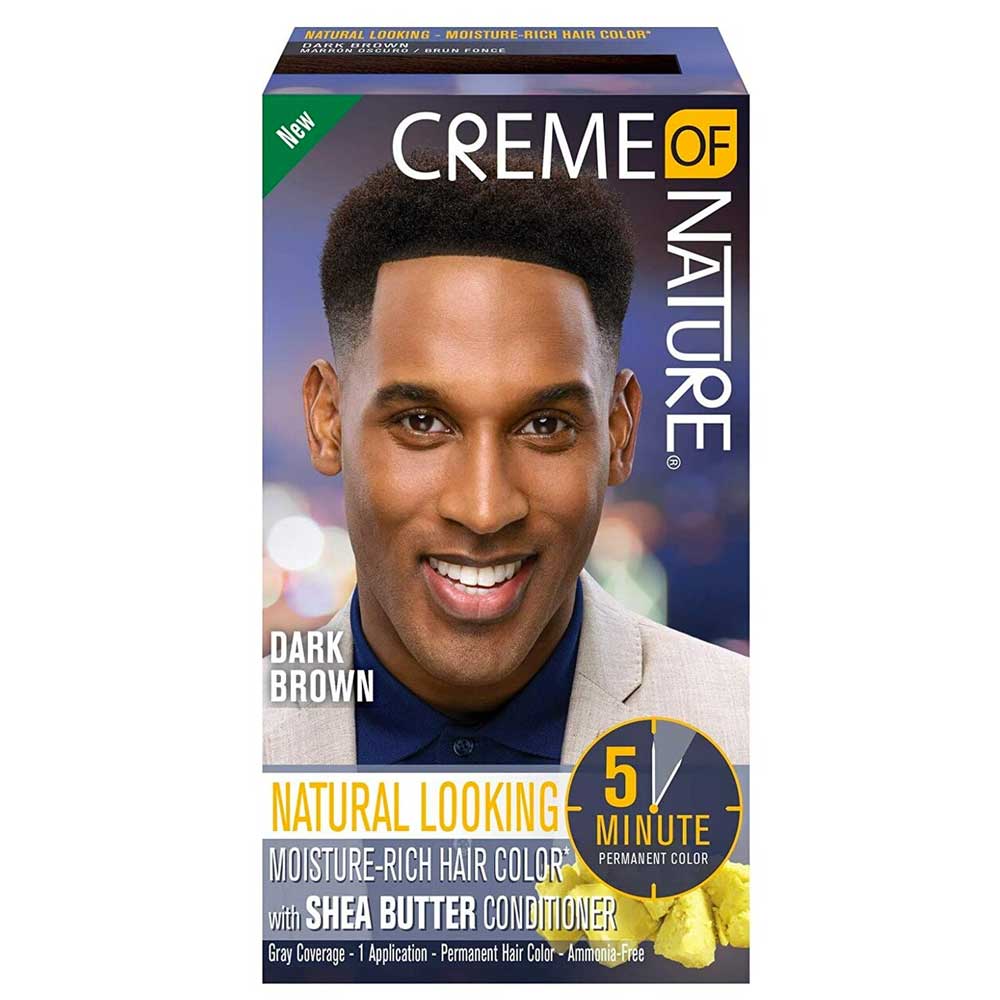 Creme Of Nature Men's Moisture Rich Hair Colour Dark Brown 1 Application