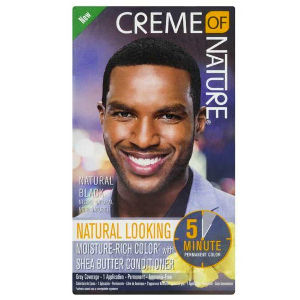 Creme Of Nature Men's Moisture Rich Permanent Hair Colour - Natural Black