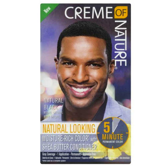 Creme Of Nature Men's Moisture Rich Permanent Hair Colour - Natural Black