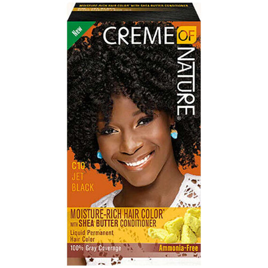 Creme Of Nature Women's 10 Hair Colour Jet Black Kit