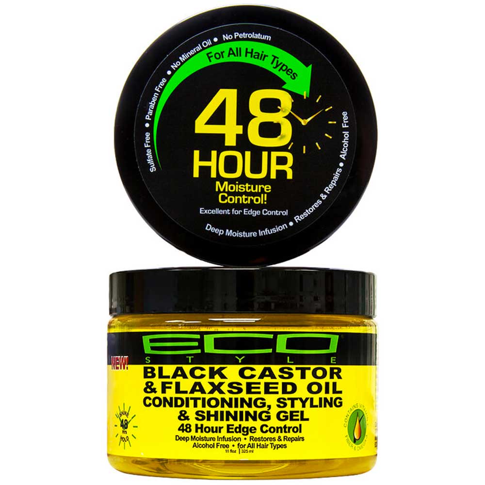 Ecostyler Black Castor & Flaxseed Oil 48hr Edge Control 11oz