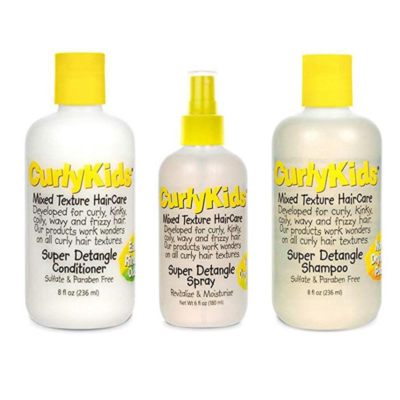 Curly Kids Detangle Shampoo - Conditioner - Spray Bundle